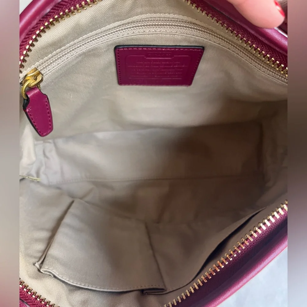 Coach Legacy East West Duffel 25355 Burgundy Leather Bag with Gold Hardware